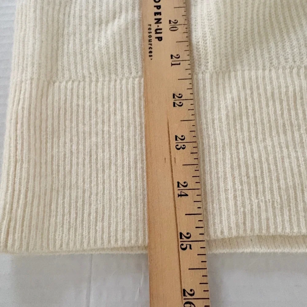 Quince Turtleneck Sweater Women Large Cream Baby Alpaca Wool Ribbed Fisherman